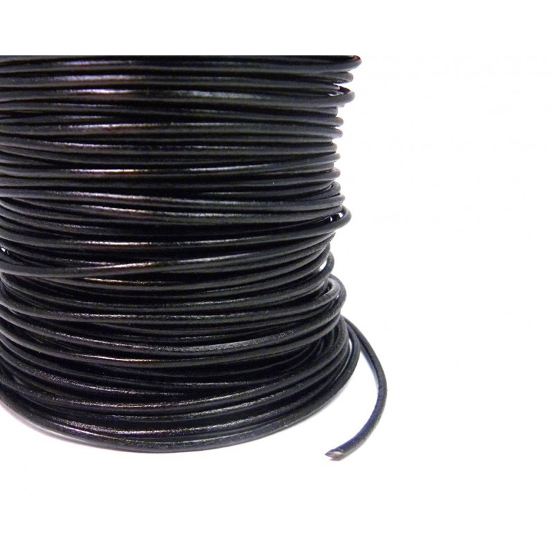 cordón trenzado de cuero artificial 3 mm negro hama beads 