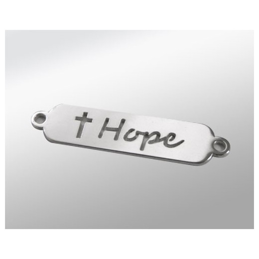 CHAPA PLANA PLATA 22X6MM CON DOS ASAS- HOPE