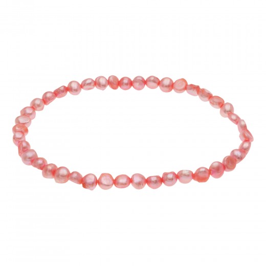 PULSERA PERLA BIWA FLAT 4,50-5,5 ROSA