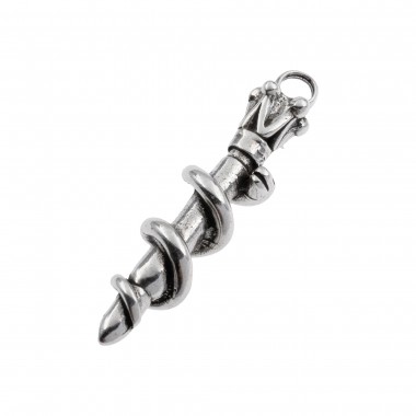 COLGANTE ZAMAK BALA ANGEL ROCK 55MM PLATA VIEJA