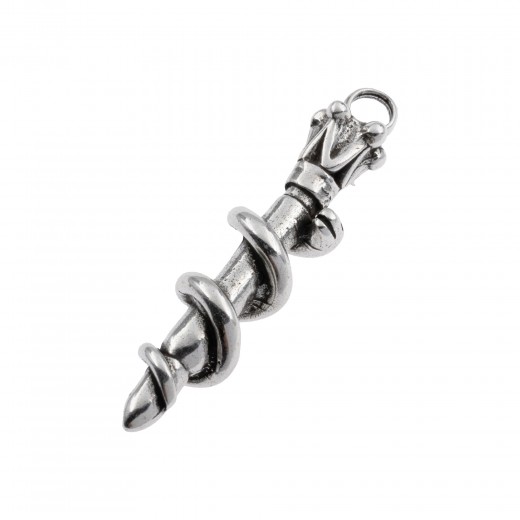 COLGANTE ZAMAK BALA ANGEL ROCK 55MM PLATA VIEJA